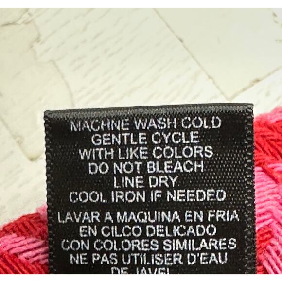 AFRM Melody Herringbone Mini Skirt Red Pink Side Slit Clueless Preppy Winter M - Picture 6 of 9